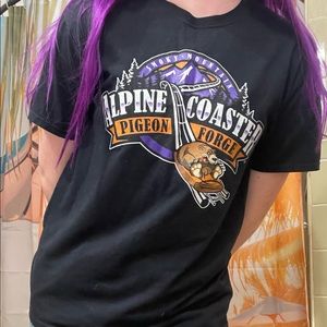Alpine roller coaster tee cozy black cute unisex size medium tennessee mountains